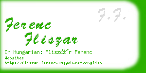 ferenc fliszar business card